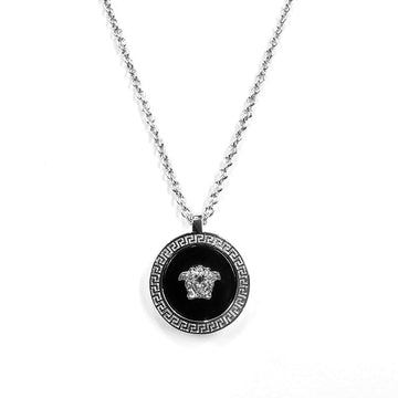 Versace Medusa Necklace Black Silver 158152138 [P]