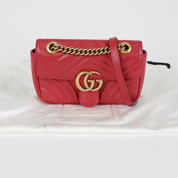 GUCCI Marmont Matelassé Mini Schultertasche Rot 157797276 [P]