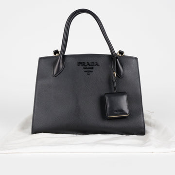 PRADA レディース サピアノ モノクローム トートバッグ ブラック ゴールド金具 157818462 [P]