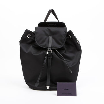 PRADA Dreieckiges Logo Saffiano Nylon Rucksack Schwarz 157594252 [P]