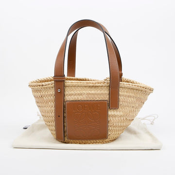 Loewe Anagram Logo Rafia Basket Small Leather Tote Bag 157638337 [P]