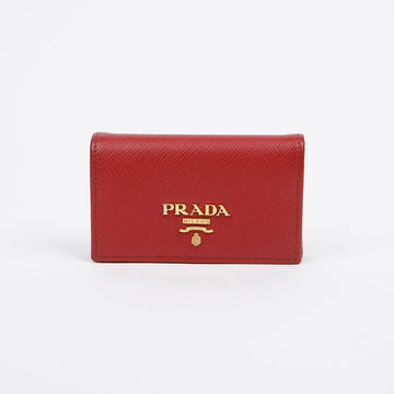PRADA Metalllogo Saffiano Leder Kartenetui fiery red 157796370 [P]