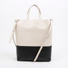 Celine Calfskin Cabas Two-Way Bag Cream Black 157895428 [P]