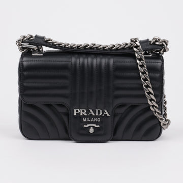 PRADA Schwarze Lederdiagramm Kettentasche 157897857 [P]