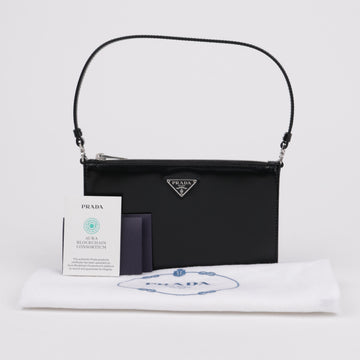 PRADA Dreieckslogo gebrusht Mini Bag Schwarz 157898668 [P]
