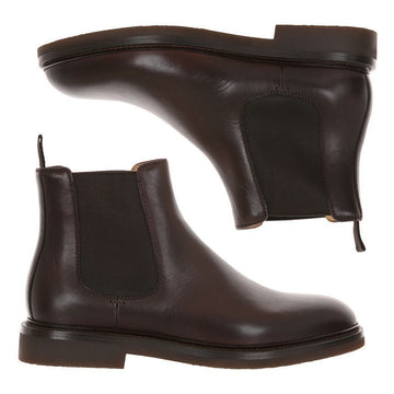 Brunello Cucinelli Waxed Calf Leather Chelsea Boots 149529279 [P]