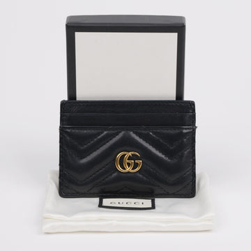 Gucci Matelasse Card Holder Black Gold 158093068 [P]