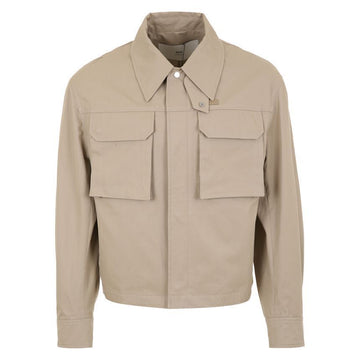 AMI Cotton Gabardine Worker Beige Jacket stamp: 25FW UJK846 CO0132 229 148230212 [P]