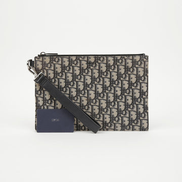DIOR オブリークジャカード A5 ポーチ ベージュ ブラック 157898860 [P]