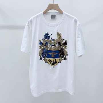 DIOR Blason Druck T-Shirt Kurzarm Weiß 158158338 [P]