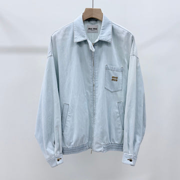 MIU MIU Chambray Blouson Jacke Lightblau 44 158158348 [P]