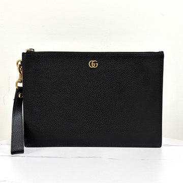 Gucci Leather Clutch Bag Black (475317) 158158976 [P]