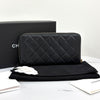CHANEL キャビアジッパーロング財布 ブラック 158161766 [P]