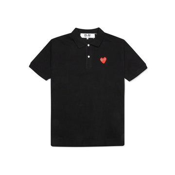Comme Des Garcons 26SS Women's Red Emblem Polo T-Shirt White AX-T006-051-5 151009433 [P]