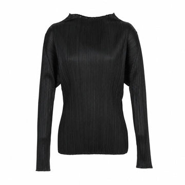 ISSEY MIYAKE Hoher Kragen Falten T-Shirt Langarm PP67 JK104 15 158172934 [P]