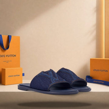 LOUIS VUITTON ポルトフィーノ ミュール ネイビーブルー 158173080 [P]