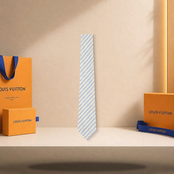 LOUIS VUITTON ストライプタイ ライトブルー M98590 158173416 [P]