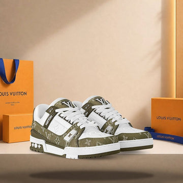 Louis Vuitton Trainer Sneakers Khaki Green 158173522 [P]