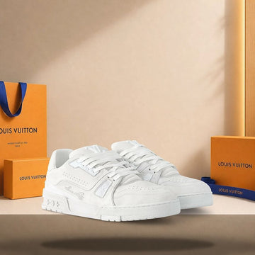 Louis Vuitton Trainer Distressed Sneakers White 158173543 [P]
