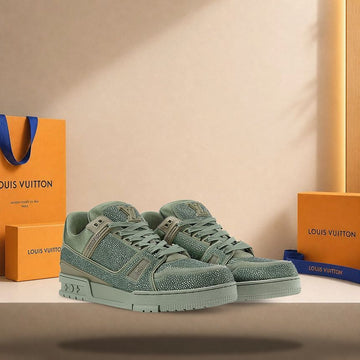 LOUIS VUITTON トレーナースニーカー カーキグリーン 158173599 [P]