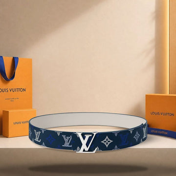 Louis Vuitton Initiales Monogram Shadow 40mm Reversible Belt Midnight Blue / White M4917 158174531 [P]