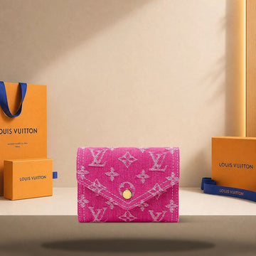 LOUIS VUITTON Victorine Geldbörse Fuchsia Denim M27707 158174856 [P]