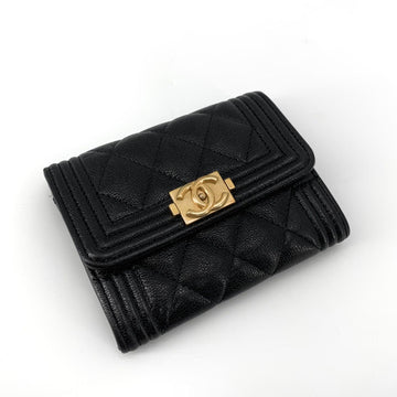 CHANEL Classic Caviar Boy Wallet 158186683 [P]