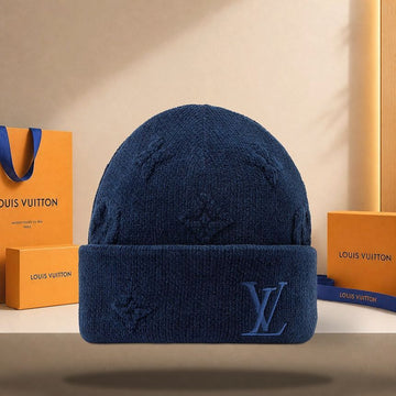 Louis Vuitton Monogram Heritage Beanie Blue M97780 158187391 [P]