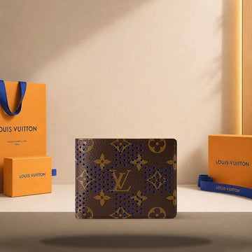 LOUIS VUITTON Multiple Wallet Monogram / Blau M29292 158188810 [P]