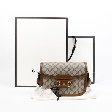 GUCCI ホースビット 1955 GG スモールショルダーバッグ ブラウン 157898871 [P]