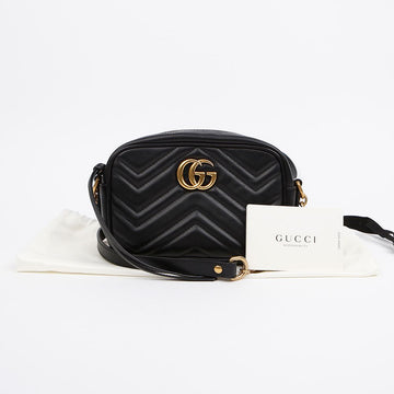 GUCCI Marmont Matelassé Mini Crossbody Tasche Schwarz 157911176 [P]