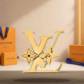 LOUIS VUITTON Monogram Row Brosche Höhe: 2,5 cm M03776 158189764 [P]