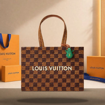 Louis Vuitton Shopper Tote MM Natural Rust / Chocolate N40900 158190759 [P]