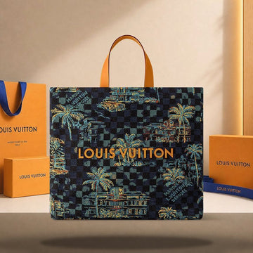 Louis Vuitton Shopper Tote MM Marina Blue N00218 158190766 [P]