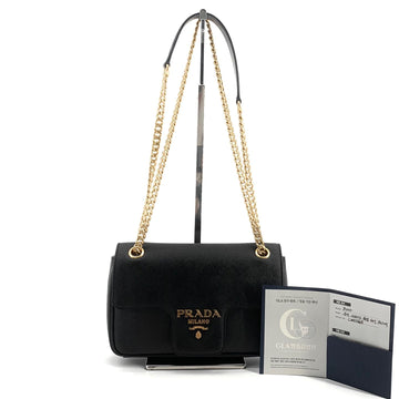 PRADA サフィアーノチェーンフラップショルダーバッグ 1BD193 158195702 [P]