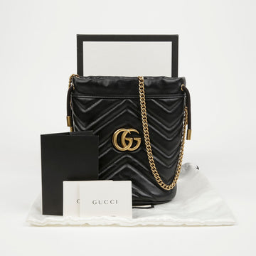 Gucci GG Marmont Mini Bucket Bag Black 157909499 [P]