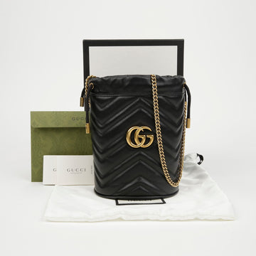 Gucci GG Marmont Mini Bucket Bag Black 157911128 [P]