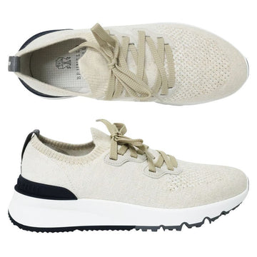 Brunello Cucinelli Logo Tab Knit Men Sneakers MZUKISO250 CW751 158196317 [P]