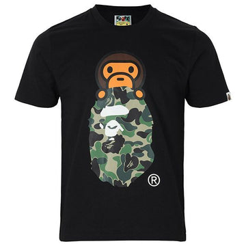 BAPE 26SS Black Green ABC Camo Milo Ape Head T-Shirt 002TEM302012L 158197778 [P]