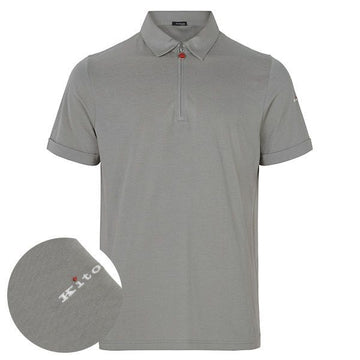 KITON Graues Half-Zip Polo T-Shirt 158197825 [P]