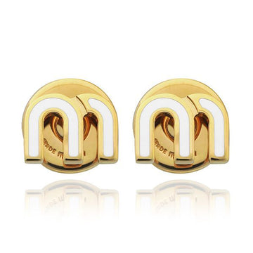 MIU MIU Ohrringe mit Logo aus Metall und Emaille 158199384 [P]