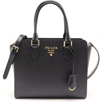 PRADA Saffiano Leder Top Handle Tote Bag Schwarz 1BA113 2EDV F0002 132921445 [P]