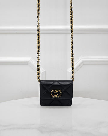CHANEL 19 Flap Chain Card Mini Wallet AP1787 32 158230460 [P]