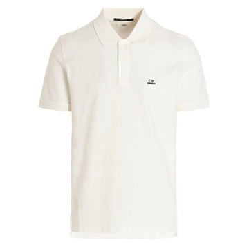 CP COMPANY Polo-T-Shirt mit Logo-Patch Weiß 15CMPL094A 005263W 103 60671000 [P]