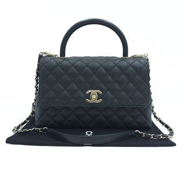 CHANEL Coco Handle 28 Medium Caviar Skin Top Handle Tote Bag Schultertasche Crossbody Schwarz A92991 158279722 [P]