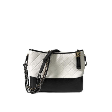 CHANEL Gabrielle Hobo Bag Shoulder Bag Large White Black A93824 158279920 [P]