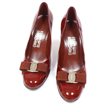 Salvatore Ferragamo Wine Patent Carla 8CM Pumps Women's Shoes 7.5C 158298863 [P]