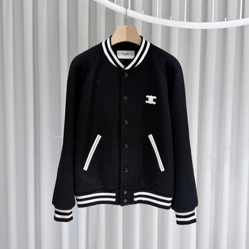 Celine Textured Wool Teddy Varsity Jacket 50 158299229 [P]