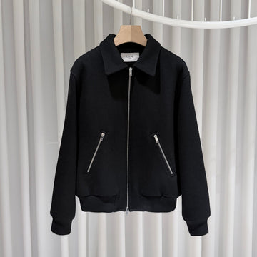 Celine Textured Wool Teddy Varsity Jacket 158299246 [P]