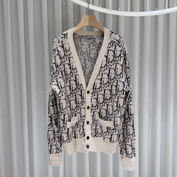 Dior Oblique Jacquard Wool Cardigan Jacket Beige 158299373 [P]
